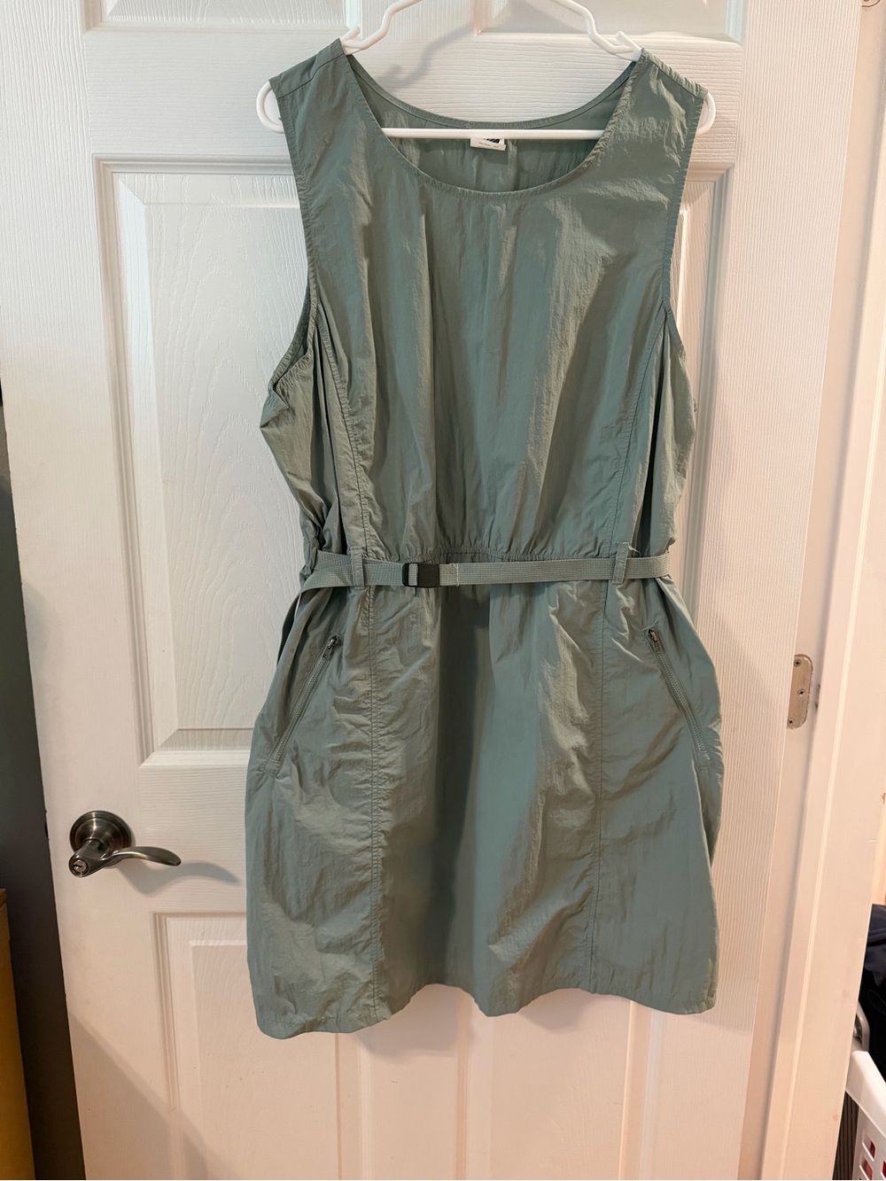 Avia Sage Green Sleeveless Belted Active Dress